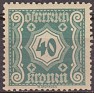 Austria 1922 Numeros 40 Verde Scott J112. Austria 1922 Scott J112 Numbers. Subida por susofe